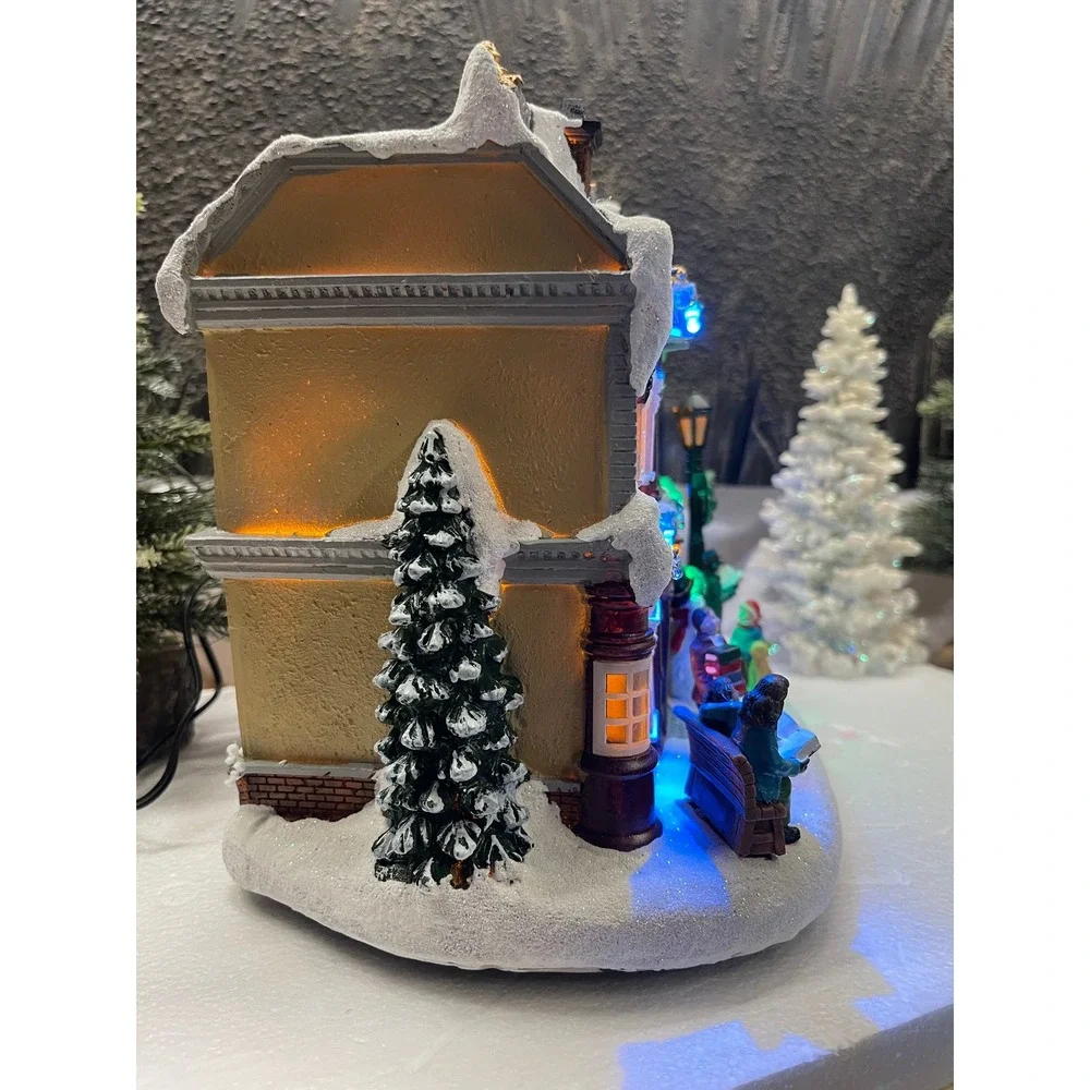 Carole Towne BOWEN STATION LIBRARY Musical LED Christmas Village Flashing lights